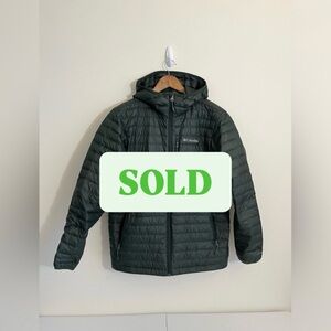 Columbia Men's Oak Apex Down Hooded Water Resistant Jacket, Forest Green